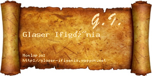 Glaser Ifigénia névjegykártya